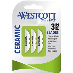 Westcott Utility Cutter Knife Refill Ceramic Blade Pack of 3
