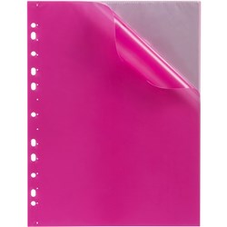 Marbig Soft Touch Display Book A4 10 Pocket Punched 11 Binder Holes Pink