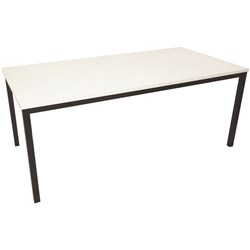 Rapidline Steel Frame Table 1200W x 600D x 730mmH White Top Black Frame