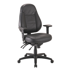 Buro Persona Heavy Duty Task Chair With Arms and Seat Slide Black Leather