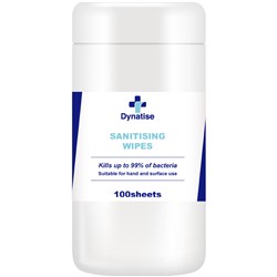 Dynatise Hand Sanitiser Wipes Pack of 100 Sheets  