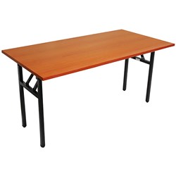 Rapidline Steel Frame Folding Table 1500W x 750D x 730mmH Cherry Top Black Frame