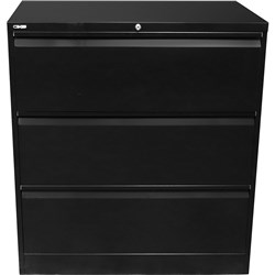 Rapidline Go Lateral Filing Cabinet 3 Drawer 900W x 473D x 1016mmH Black
