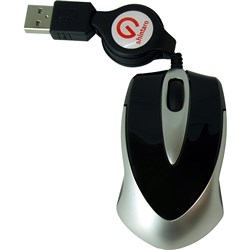 Shintaro Notebook Mini Optical Mouse with Retractable Cable 